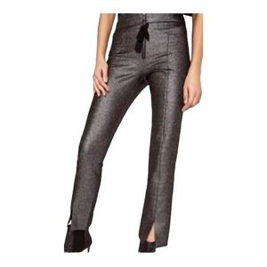 1725 Gorgeous Zara Black And Silver High Rise Metallic Pants  Size XS